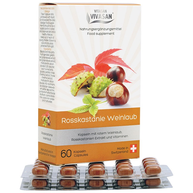 Horse chestnut with red vine leaves (60 capsules)